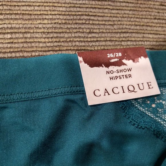 Cacique 26/28 (4X) No-Show Hipster Panty w/ Lace - Picture 2 of 5